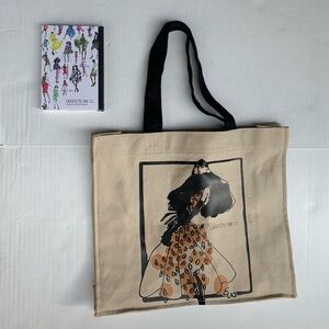 Lafayette 148 New York canvas tote bag purse & note book